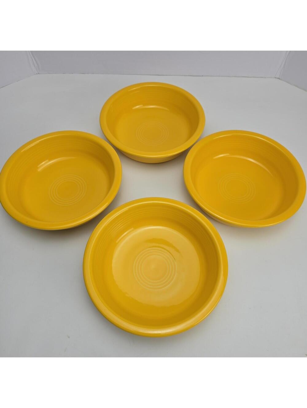 Set of 4 Fiesta Sunflower Yellow Cereal Soup Bowls 19 oz HLC USA Contemporary